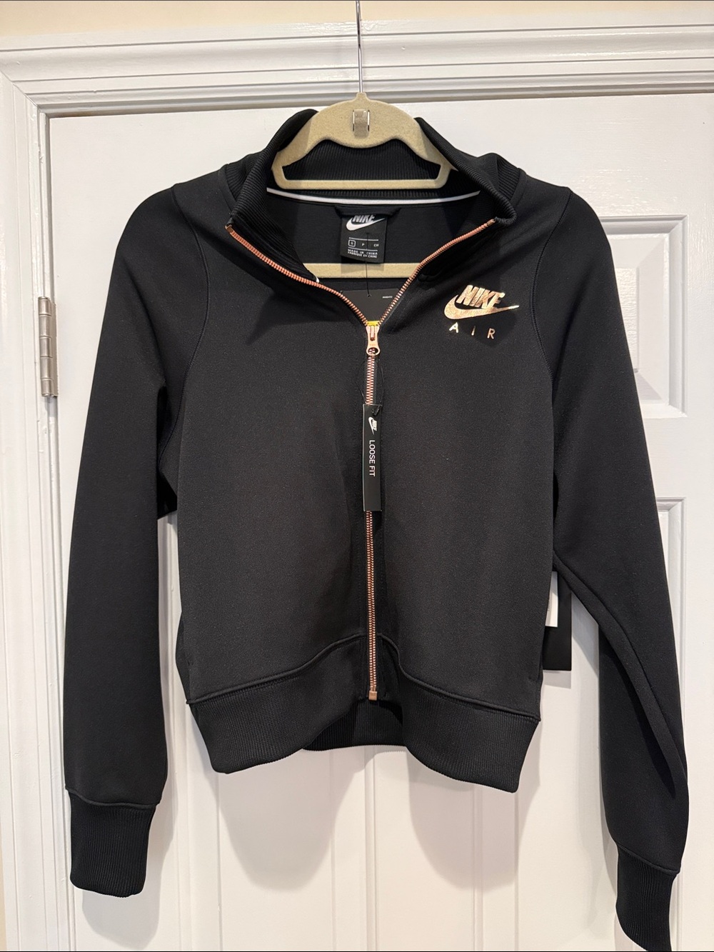 Nike Black Jacket Size Small with Rose Gold Accents